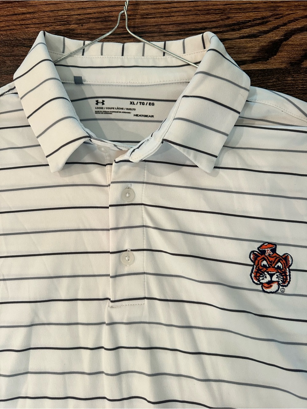 Under Armour Auburn Tigers HeatGear Striped Polo Size XL - Picture 4 of 7